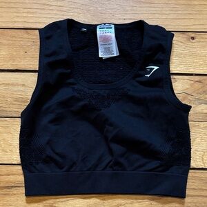 Gymshark Black Mesh Crop Top
